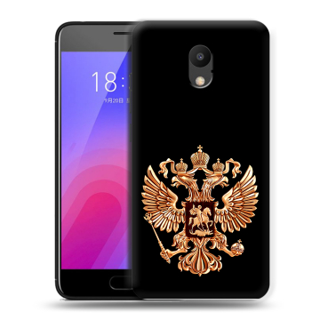 Пластиковый чехол на Meizu M6 с принтом Герб России золотой Пластиковый чехол на Meizu M6 с принтом Герб России золотой