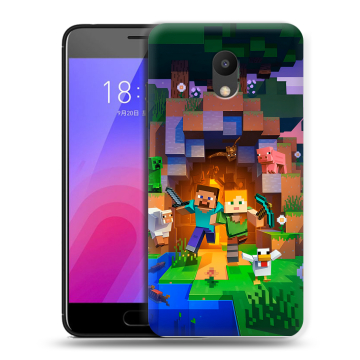 Пластиковый чехол на Meizu M6 с принтом Майнкрафт Minecraft Пластиковый чехол на Meizu M6 с принтом Майнкрафт Minecraft