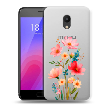 Пластиковый чехол на Meizu M6 с принтом Цветы