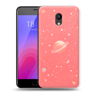 Пластиковый чехол на Meizu M6 с принтом Розовый космос