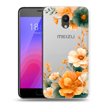 Пластиковый чехол на Meizu M6 с принтом Цветы принт