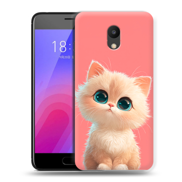 Пластиковый чехол на Meizu M6 с принтом Розовый котенок