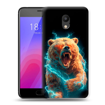 Пластиковый чехол на Meizu M6 с принтом Медведь