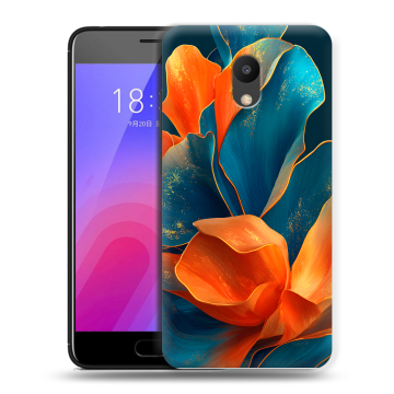 Пластиковый чехол на Meizu M6 с принтом Цветы