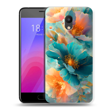 Пластиковый чехол на Meizu M6 с принтом Цветы