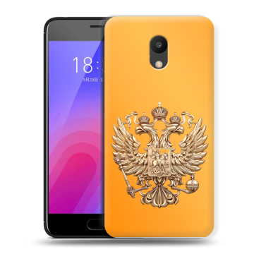 Пластиковый чехол на Meizu M6 с принтом Герб Флаг России