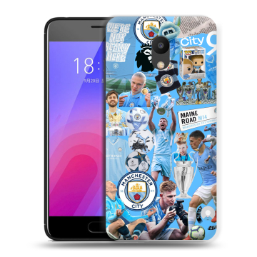 Пластиковый чехол на Meizu M6 с принтом Man City Манчестер Сити