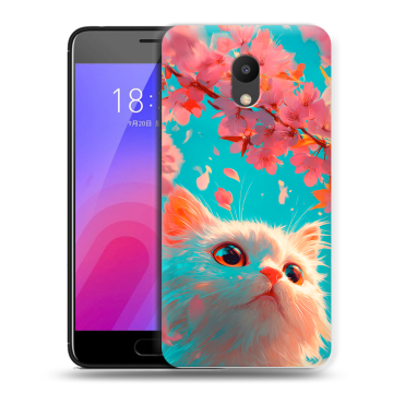 Пластиковый чехол на Meizu M6 с принтом Красивый кот