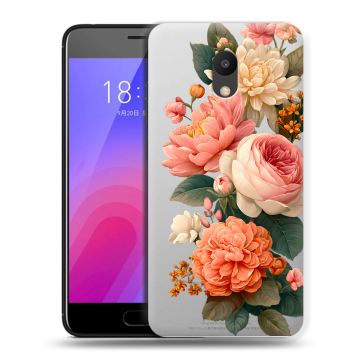 Пластиковый чехол на Meizu M6 с принтом цветы