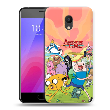 Пластиковый чехол на Meizu M6 с принтом Adventure time Время приключений