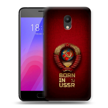 Пластиковый чехол на Meizu M6 с принтом Флаг Герб СССР