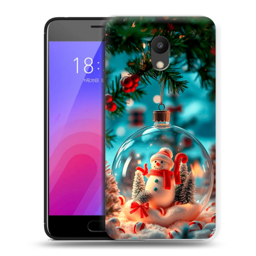 Пластиковый чехол на Meizu M6 с принтом Новый год