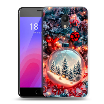 Пластиковый чехол на Meizu M6 с принтом Новый год