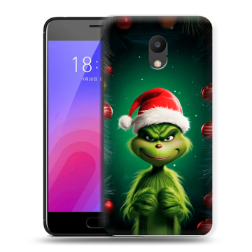 Пластиковый чехол на Meizu M6 с принтом Гринч Новый год Рождество