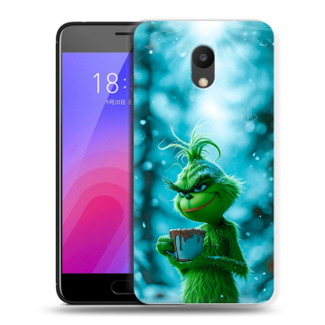 Пластиковый чехол на Meizu M6 с принтом Новый год гринч