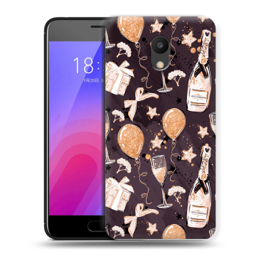 Пластиковый чехол на Meizu M6 с принтом Новый год