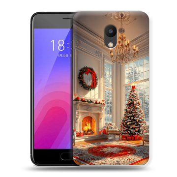 Пластиковый чехол на Meizu M6 с принтом Новый год