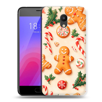 Пластиковый чехол на Meizu M6 с принтом Новый год