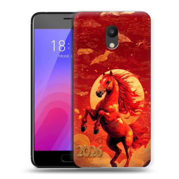Пластиковый чехол на Meizu M6 с принтом Новый год