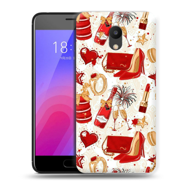 Пластиковый чехол на Meizu M6 с принтом Новый год