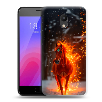 Пластиковый чехол на Meizu M6 с принтом Новый год