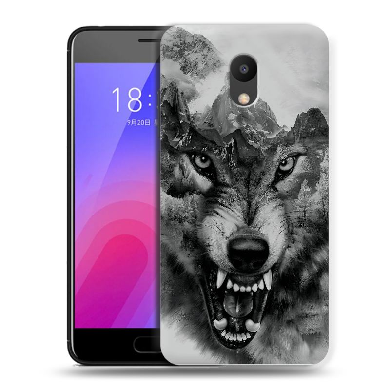 Пластиковый чехол на Meizu M6 с принтом Волк Пластиковый чехол на Meizu M6 с принтом Волк