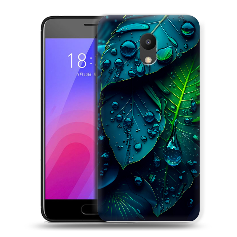 Пластиковый чехол на Meizu M6 с принтом Листья Пластиковый чехол на Meizu M6 с принтом Листья