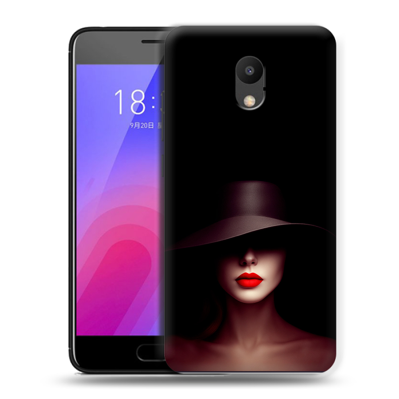 Пластиковый чехол на Meizu M6 с принтом Девушка в шляпе Пластиковый чехол на Meizu M6 с принтом Девушка в шляпе