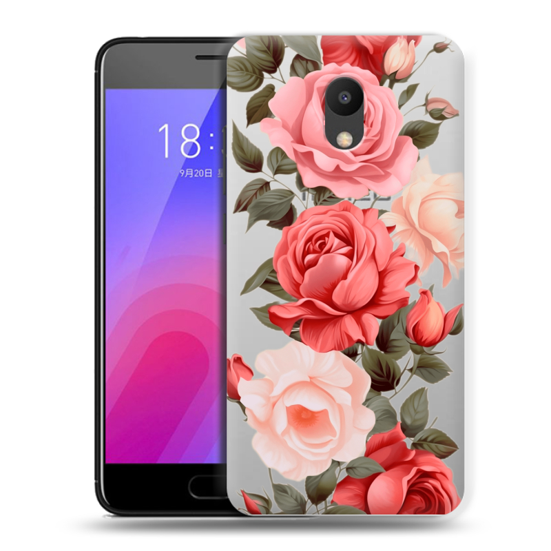 Пластиковый чехол на Meizu M6 с принтом Розы Пластиковый чехол на Meizu M6 с принтом Розы