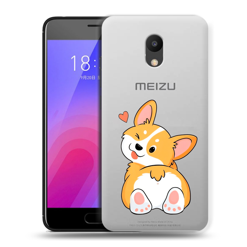 Пластиковый чехол на Meizu M6 с принтом Корги Пластиковый чехол на Meizu M6 с принтом Корги