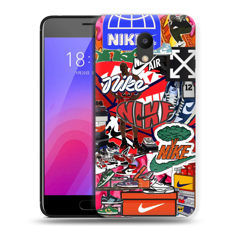 Пластиковый чехол на Meizu M6 с принтом Найк Nike яркий Пластиковый чехол на Meizu M6 с принтом Найк Nike яркий