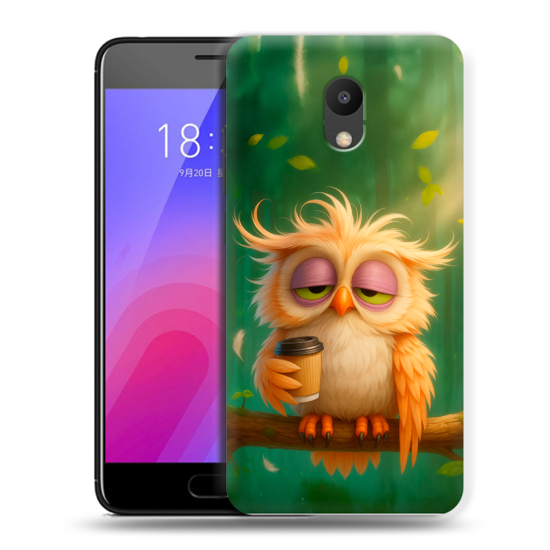 Пластиковый чехол на Meizu M6 с принтом сова Пластиковый чехол на Meizu M6 с принтом сова