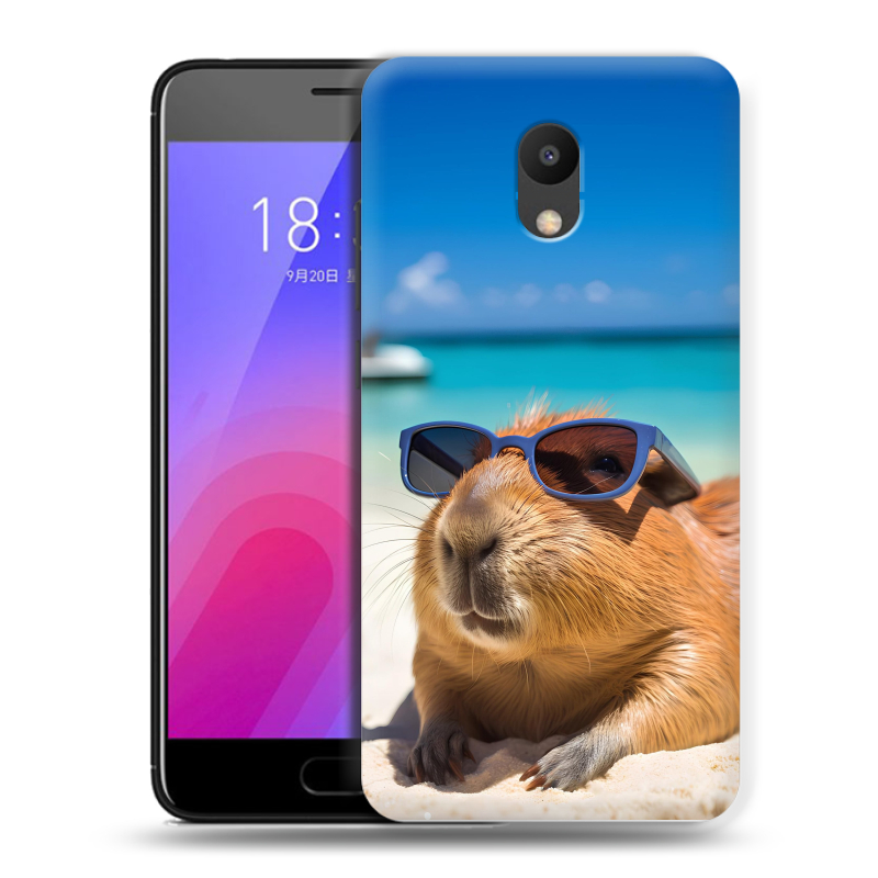 Пластиковый чехол на Meizu M6 с принтом Капибара Пластиковый чехол на Meizu M6 с принтом Капибара