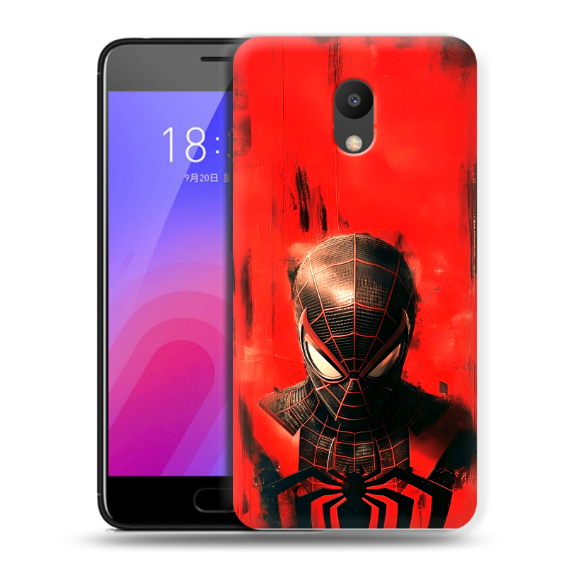 Пластиковый чехол на Meizu M6 с принтом человек паук spiderman Пластиковый чехол на Meizu M6 с принтом человек паук spiderman