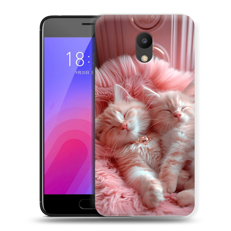 Пластиковый чехол на Meizu M6 с принтом котята котики Пластиковый чехол на Meizu M6 с принтом котята котики