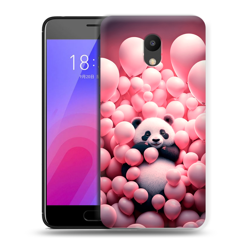 Пластиковый чехол на Meizu M6 с принтом Панда Пластиковый чехол на Meizu M6 с принтом Панда