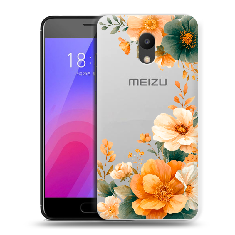 Пластиковый чехол на Meizu M6 с принтом Цветы принт Пластиковый чехол на Meizu M6 с принтом Цветы принт