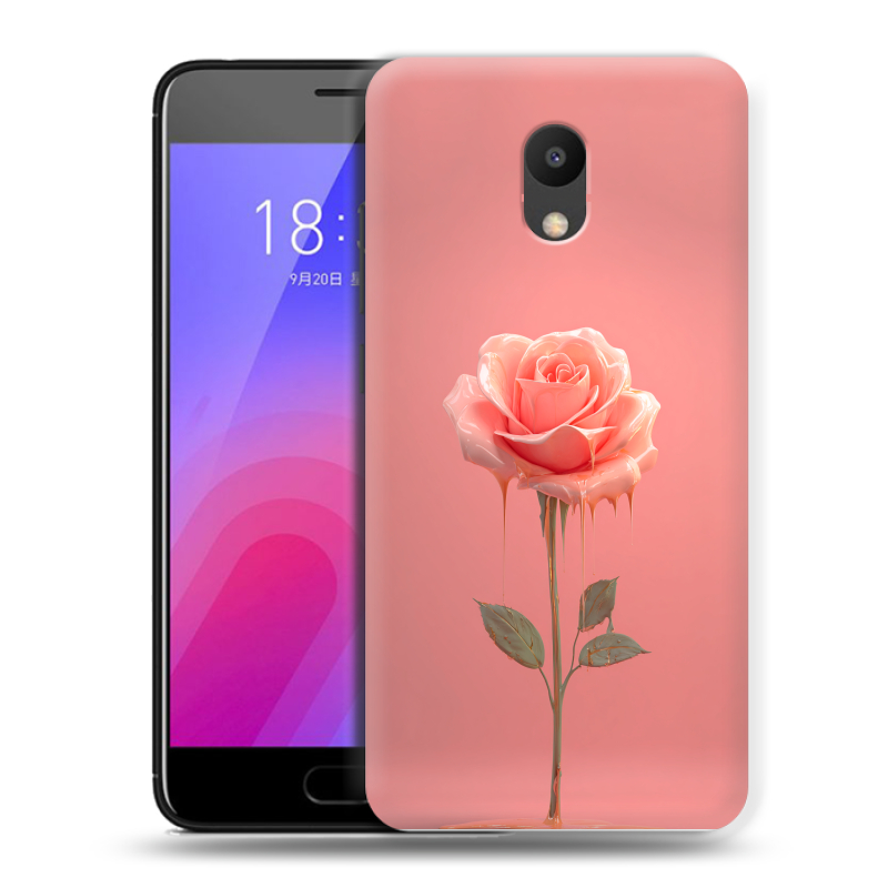 Пластиковый чехол на Meizu M6 с принтом Розовая роза Пластиковый чехол на Meizu M6 с принтом Розовая роза