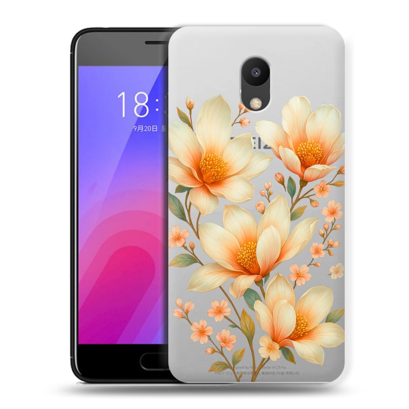 Пластиковый чехол на Meizu M6 с принтом Цветы Пластиковый чехол на Meizu M6 с принтом Цветы