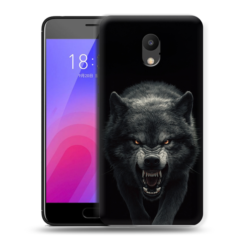 Пластиковый чехол на Meizu M6 с принтом Волк Пластиковый чехол на Meizu M6 с принтом Волк