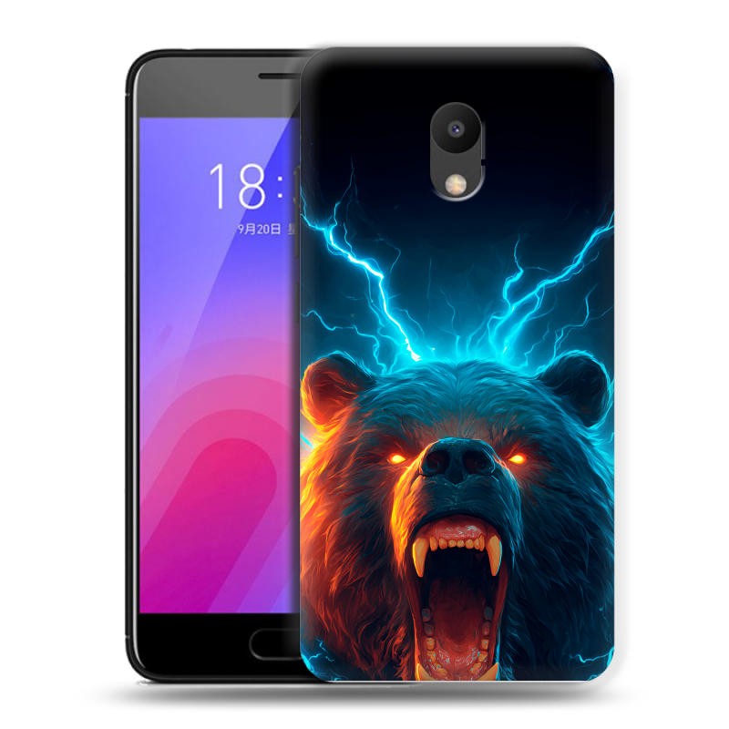 Пластиковый чехол на Meizu M6 с принтом Медведь Пластиковый чехол на Meizu M6 с принтом Медведь