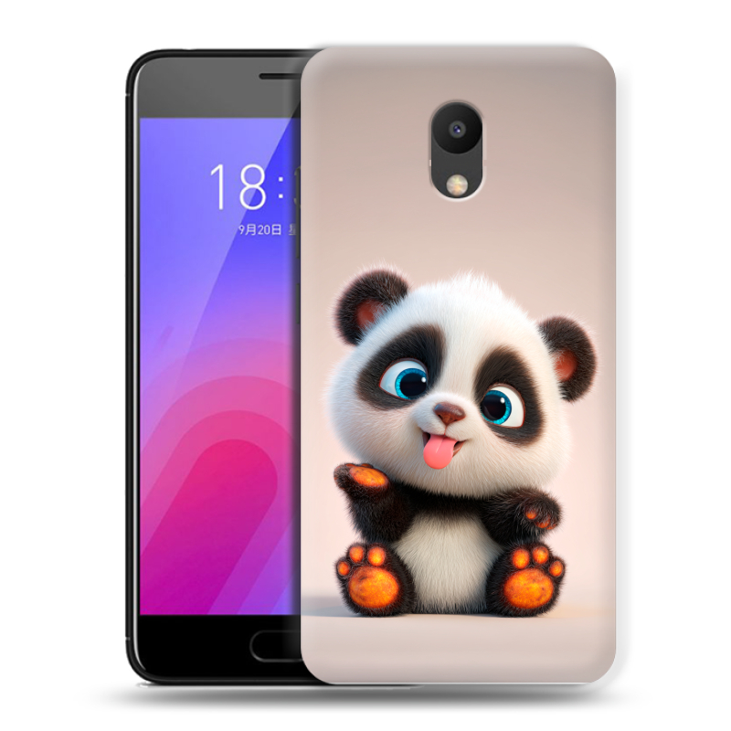Пластиковый чехол на Meizu M6 с принтом милая панда Пластиковый чехол на Meizu M6 с принтом милая панда