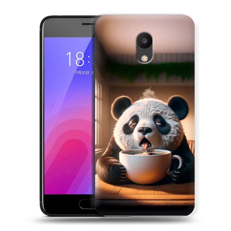 Пластиковый чехол на Meizu M6 с принтом смешная панда Пластиковый чехол на Meizu M6 с принтом смешная панда