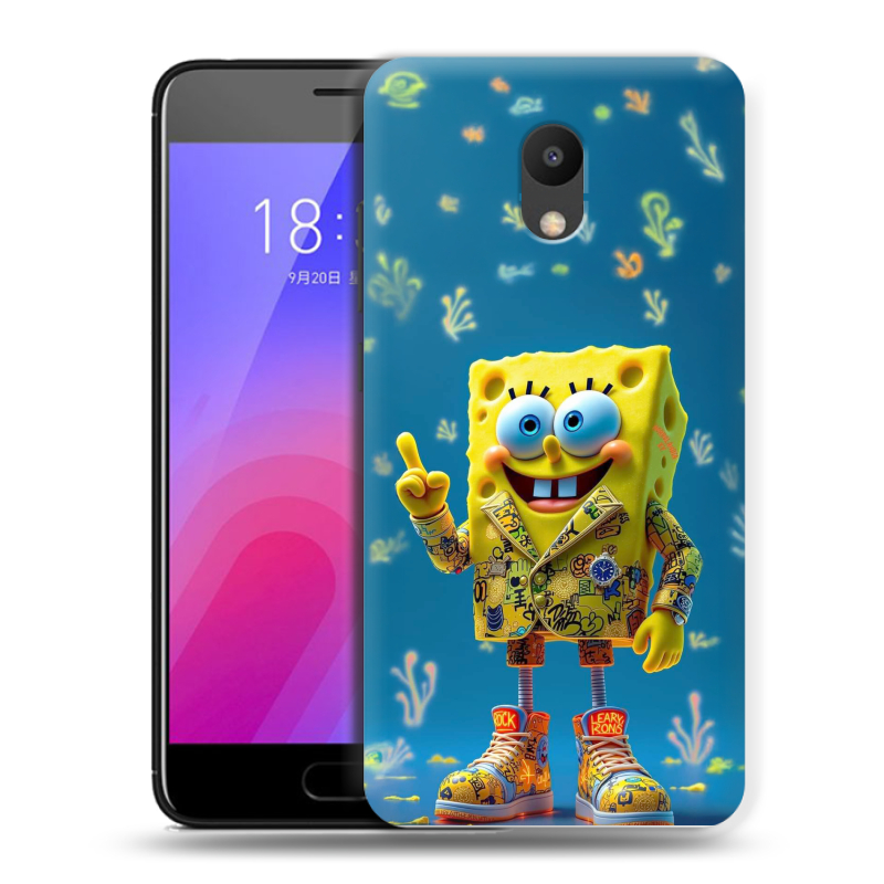 Пластиковый чехол на Meizu M6 с принтом Спанч боб Спанчбоб Пластиковый чехол на Meizu M6 с принтом Спанч боб Спанчбоб
