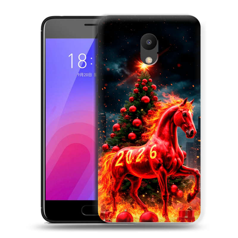 Пластиковый чехол на Meizu M6 с принтом Новый год Пластиковый чехол на Meizu M6 с принтом Новый год