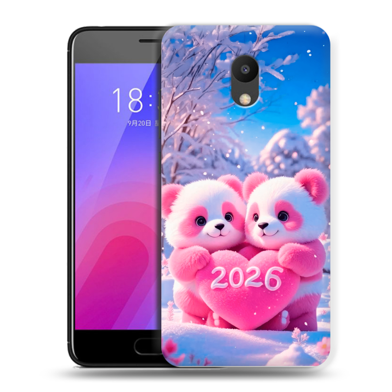 Пластиковый чехол на Meizu M6 с принтом Новый год Пластиковый чехол на Meizu M6 с принтом Новый год