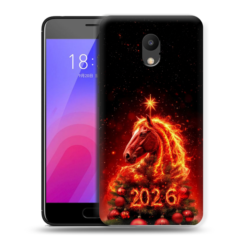 Пластиковый чехол на Meizu M6 с принтом Новый год Пластиковый чехол на Meizu M6 с принтом Новый год
