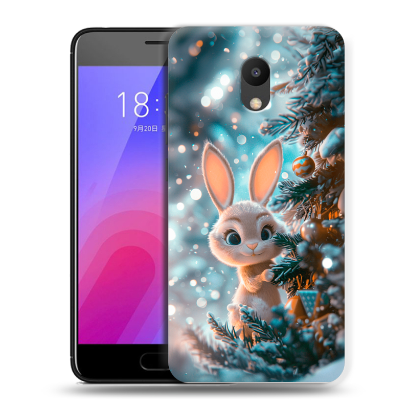 Пластиковый чехол на Meizu M6 с принтом Новый год Пластиковый чехол на Meizu M6 с принтом Новый год
