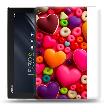 Силиконовый чехол на планшета ASUS ZenPad 10 Z301ML с принтом Сердечки Силиконовый чехол на планшета ASUS ZenPad 10 Z301ML с принтом Сердечки