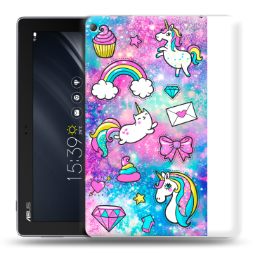 Силиконовый чехол на ASUS ZenPad 10 Z301ML с принтом Единороги